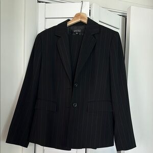 Kasper Black Pinstripe Pantsuit